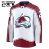 Colorado Avalanche tröja Fanatics Premium Nathan MacKinnon 2024-25 Vit Borta - NHL Tröjor Barn